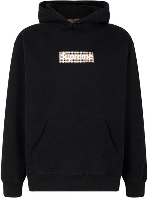 supreme burberry hoddie|supreme Burberry logo hoodie.